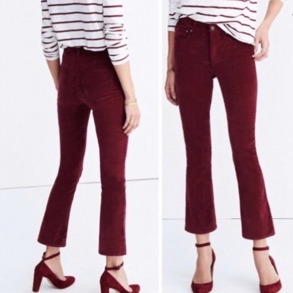 Madewell Cali Demi boot mini velvet flare women’s size 25 size 2